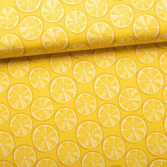 Baumwolljersey Melody Zitronen gelb