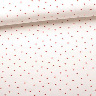 Baumwolljersey Mini Hearts weiß