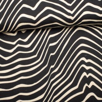 Baumwoll-Leinen Zebra schwarz/natur