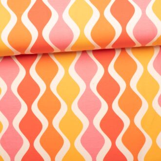Baumwolljersey Sunset Waves orange