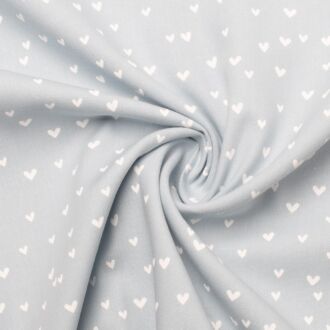 Baumwollwebware Mini Hearts rauchblau
