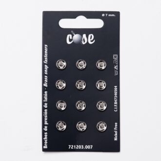 7mm Annäh-Druckknöpfe (12 Stück) silber