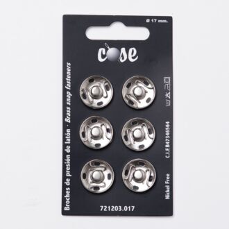 21mm Annäh-Druckknöpfe (4 Stück) silber