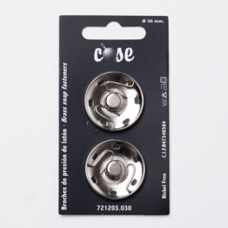 30mm Annäh-Druckknöpfe (2 Stück) silber