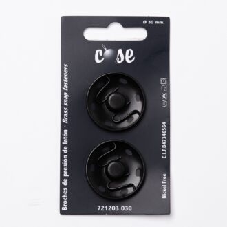 30mm Annäh-Druckknöpfe (2 Stück) schwarz