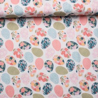 Baumwollwebware Ostereier weiß