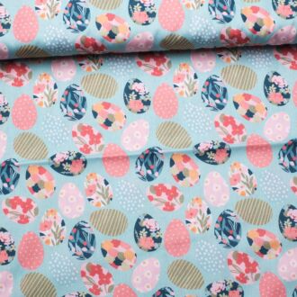 Baumwollwebware Ostereier türkis