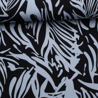 Viskosejersey Two Tone Abstraction blau