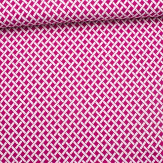 Viskose Rautenmuster pink/weiß