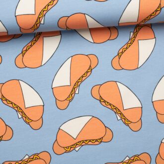 Bio French Terry Hotdogs hellblau