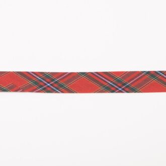 20mm Schrägband Schottenkaro rot
