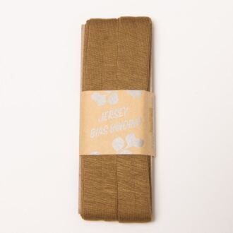 20mm Jersey-Schrägband goldbraun (3 Meter)