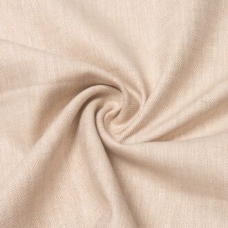 Baumwoll-Leinen-Twill Fischgrät beige