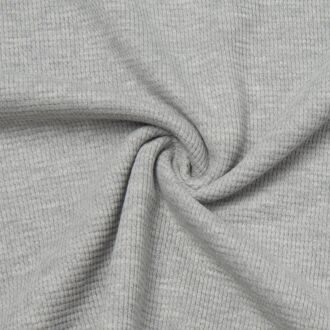 Waffel-Strickjersey grau-meliert