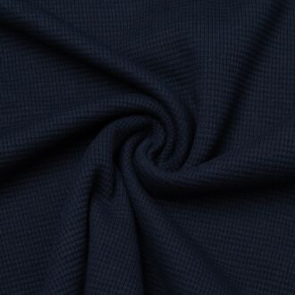 Waffel-Strickjersey navy