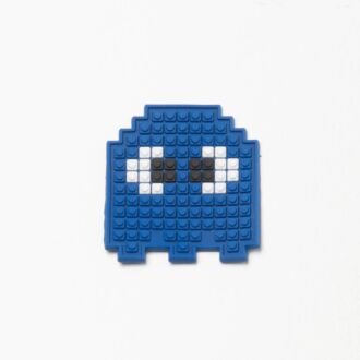 3D Silikon-Aufnäher Pixelhead blau