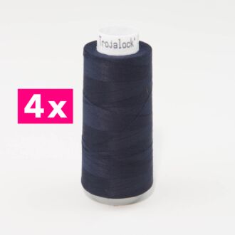Amann-Mettler Trojalock Overlockgarn No. 120, 4x 2500m/gleiche Farbe - dunkelblau