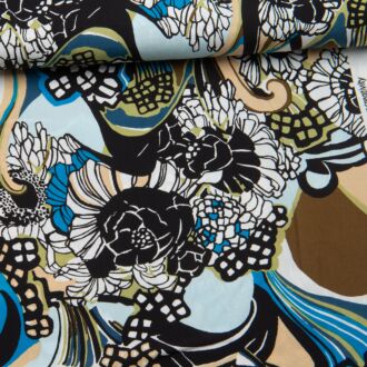 Viskose FlowerPop blau