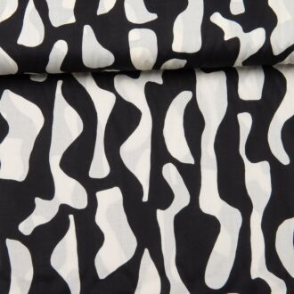 Baumwoll-Voile Abstrakt schwarz/weiß