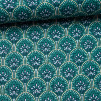 Beschichtete Baumwolle Lotus petrol