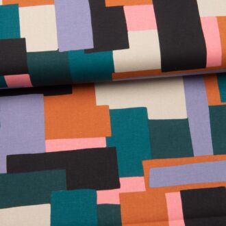 Canvas Abstract petrol/rosa