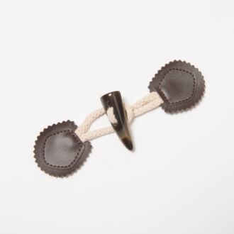 Dufflecoatverschluss Leder 15cm braun