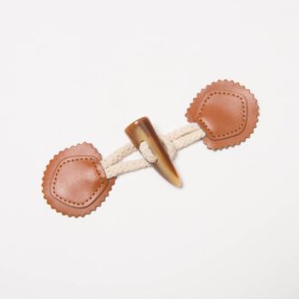 Dufflecoatverschluss Leder 15cm tobacco