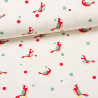*SALE* UV-Jersey Birds on Dots weiß