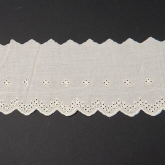 110mm Baumwollspitze ZickZack creme