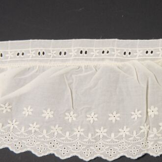 150mm Baumwollspitze Blumenrüsche creme