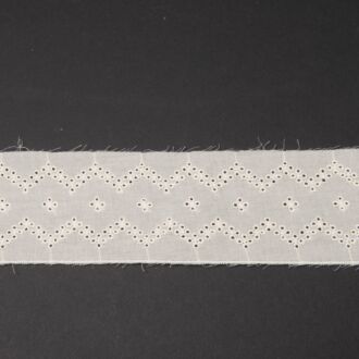 65mm Spitzenband Baumwolle ZickZack Punkte creme