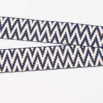40mm Doubleface Webband ZigZag navy/beige