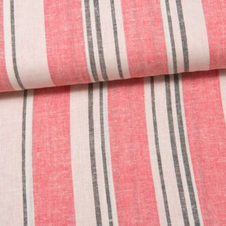 *SALE* Leinen-Viskose Summer Stripes rot
