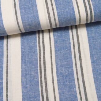 *SALE* Leinen-Viskose Summer Stripes blau