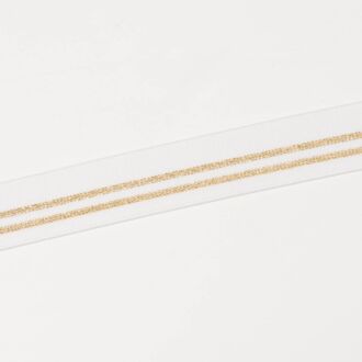 30mm Gummiband mit Lurexstreifen weiß/gold