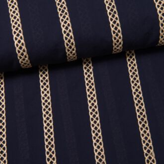 *SALE* Lochstick-Streifen schmal Baumwolle marine