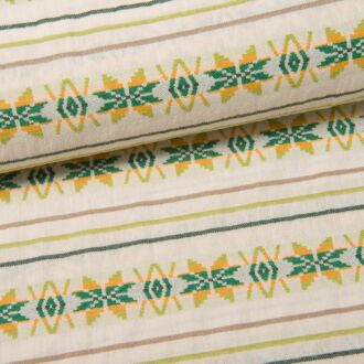 *SALE* Inka Stripes Baumwoll-Jacquard grün/ecru