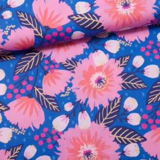 Vibrant Blooms - Dahlia Party royalblau