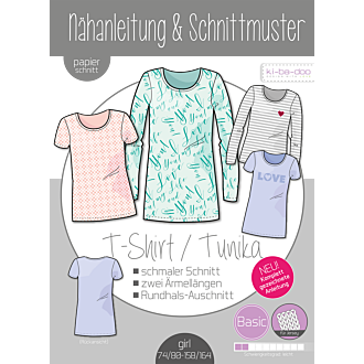 Papierschnittmuster Basic Shirt/Tunika Mädchen (74/80 bis 158/164)
