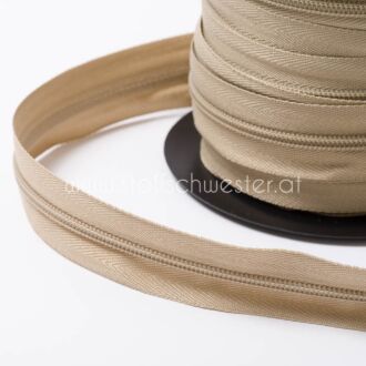 5mm Endlos-Reißverschluss dunkelbeige