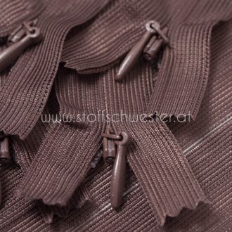 22cm Nahtverdeckter Reißverschluss dunkelbraun