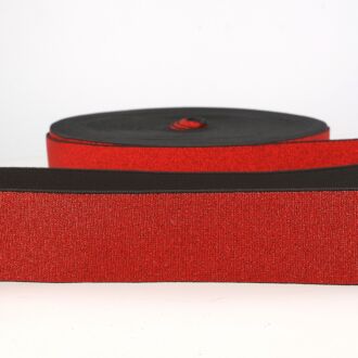 40mm Glitzergummiband rot