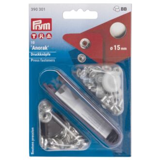 Prym Anorak Druckknöpfe silber, 15mm