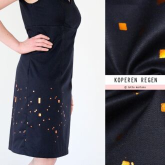 *SALE* Handprinted Koperen Regen (120cm Panel)