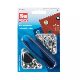 Prym Ösen mit Scheiben 5mm silber