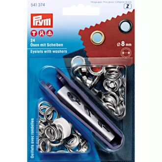 Prym Ösen mit Scheiben 8mm silber