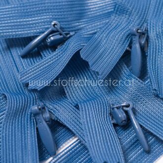 22cm Nahtverdeckter Reißverschluss rauchblau