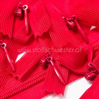 18cm Nahtverdeckter Reißverschluss rot