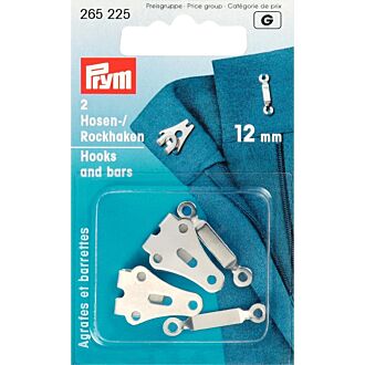 Prym Hosen- oder Rockhaken, 12mm, silber