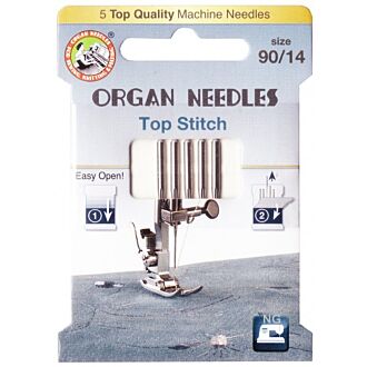 Organ Nähmaschinennadeln Top Stitch 90 Eco Pack